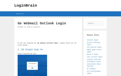 Ge Webmail Outlook Ge Single Sign On - LoginBrain