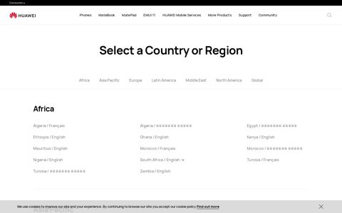 Select Your Country or Region - HUAWEI Global