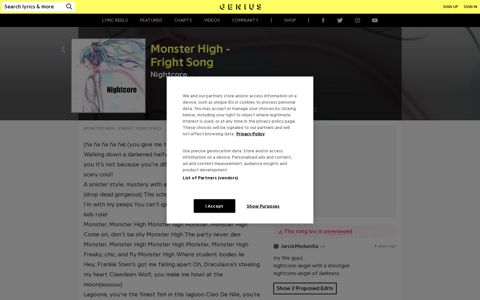 Nightcore – Monster High - Fright Song Lyrics | Genius Lyrics