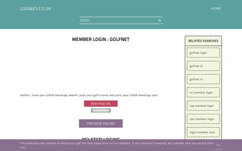 Member Login : GolfNet - General Information about Login