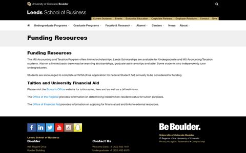 Funding Resources | Leeds School of Business | University of ...