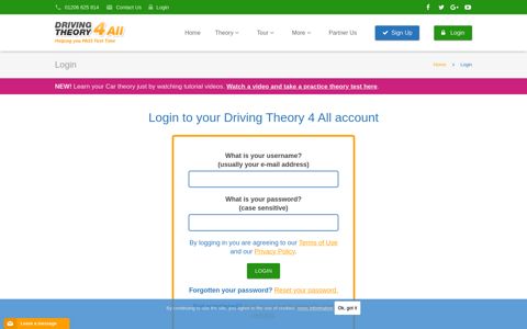 Login | Driving Theory 4 All