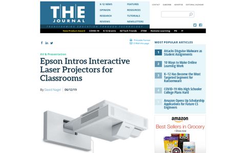 Epson Intros Interactive Laser Projectors for Classrooms ...