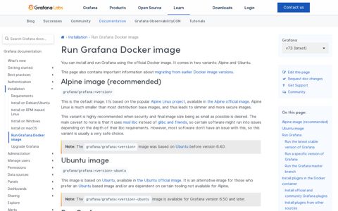 Run Grafana Docker image | Grafana Labs