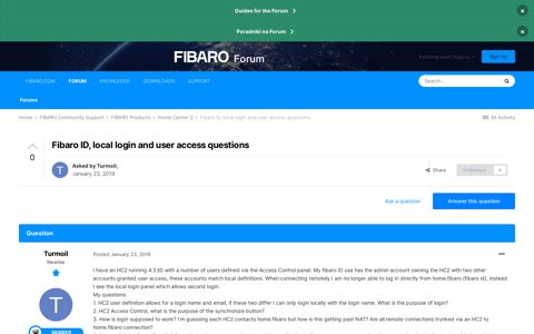 Fibaro ID, local login and user access questions - Home ...