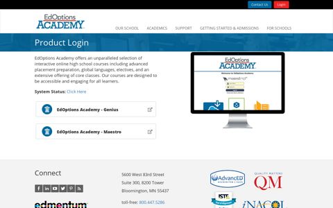Product Login | EdOptions Academy