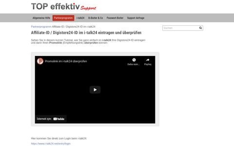 Affiliate-ID / Digistore24-ID im i-talk24 eintragen und ...