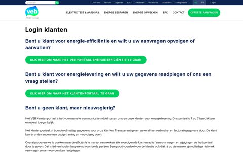 Login klanten | VEB - Efficiënt in energie - Vlaams Energiebedrijf