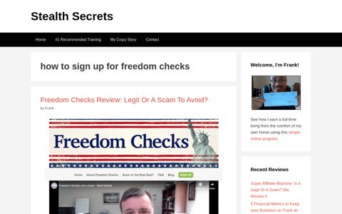 how to sign up for freedom checks | Stealth Secrets