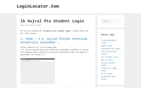 Ik Gujral Ptu Student Login - LoginLocator.Com
