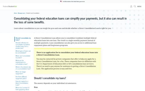 Student Loan Consolidation | Federal Student Aid