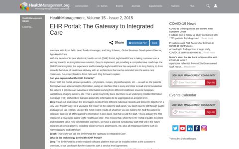 EHR Portal: The Gateway to Integrated Care ...