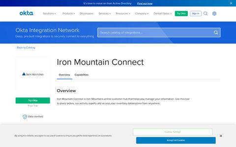 Iron Mountain Connect | Okta