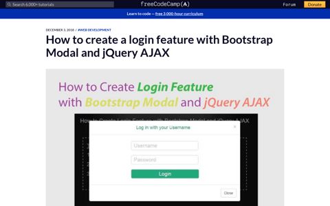 How to create a login feature with Bootstrap Modal and jQuery ...