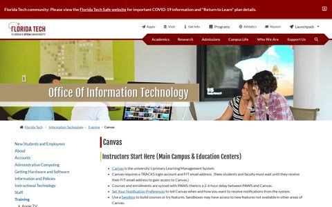 Office of Information Technology > Canvas | Florida Tech