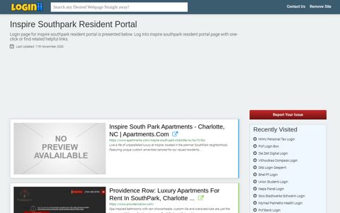 Inspire Southpark Resident Portal - Loginii.com