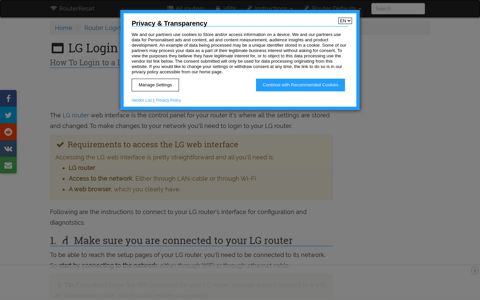 How To Login to a LG Router And Access The Setup Page ...