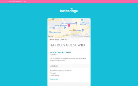 Hardees Guest Wifi - Instabridge