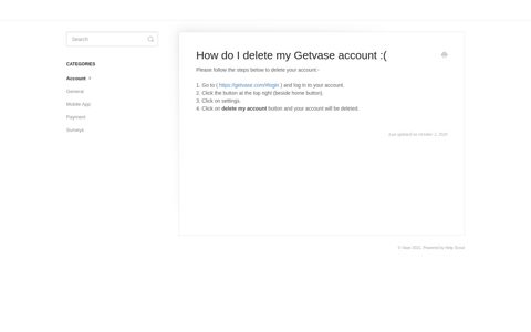 How do I delete my Getvase account :( - Vase Knowledge Base