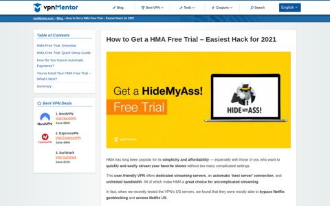 How to Get a HMA Free Trial – Easiest Hack for 2020