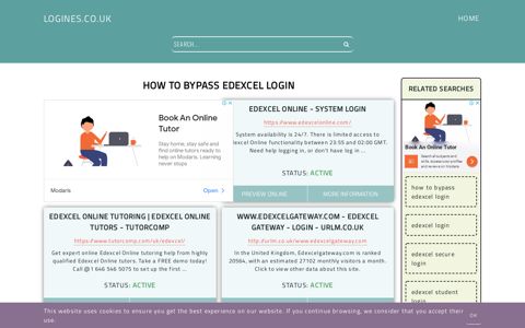 how to bypass edexcel login - General Information about Login