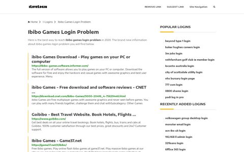 Ibibo Games Login Problem ❤️ One Click Access - iLoveLogin