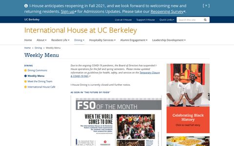 Weekly Menu | International House at UC Berkeley