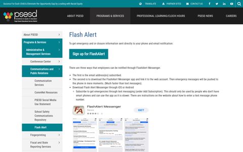 Flash Alert - Puget Sound Educational Service District 121