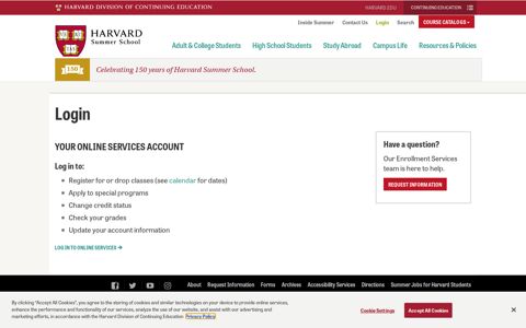 Login - Harvard Summer School