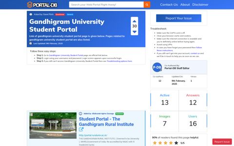 Gandhigram University Student Portal