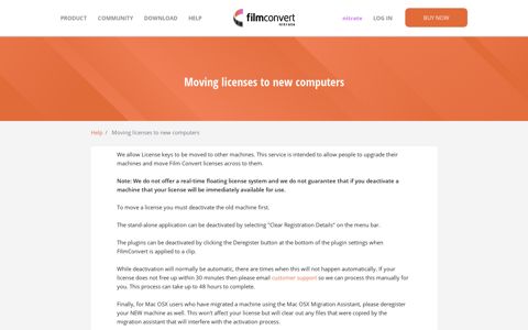 Moving licenses to new computers - FilmConvert