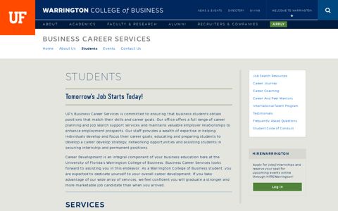 Students | Career Services | UF Warrington College of Business