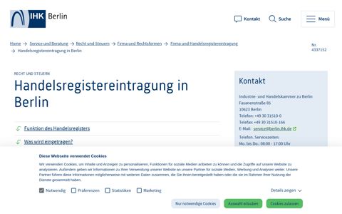 Informationen zur Handelsregistereintragung in Berlin - IHK ...