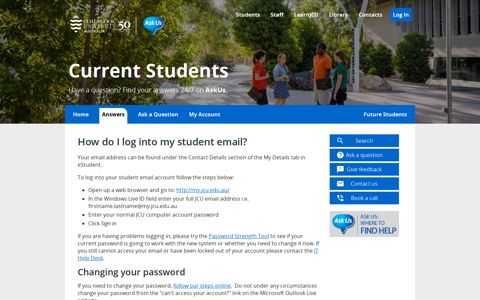 How do I log into my student email? - Ask Us