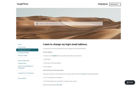 I want to change my login email address. – Insight Timer