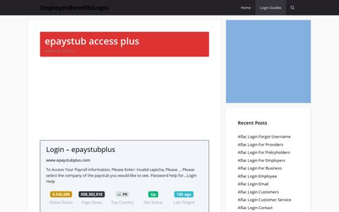 epaystub access plus - Employee Benefits Login