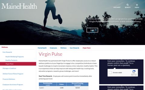Virgin Pulse | WOW! Program | MaineHealth | Employees