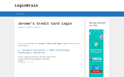jerome's credit card login - LoginBrain