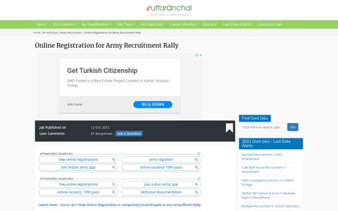 Online Registration for Army Recruitment Rally - Army Online ...