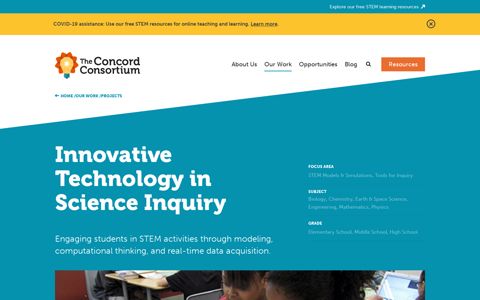 Innovative Technology in Science Inquiry – Concord Consortium