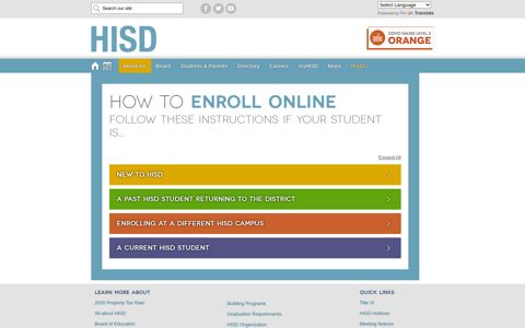 Why choose HISD? / How to Enroll Online - Houston ISD