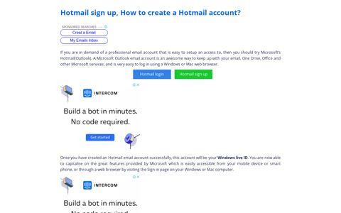 Hotmail (Outlook.com) sign up, How to create a Hotmail ...