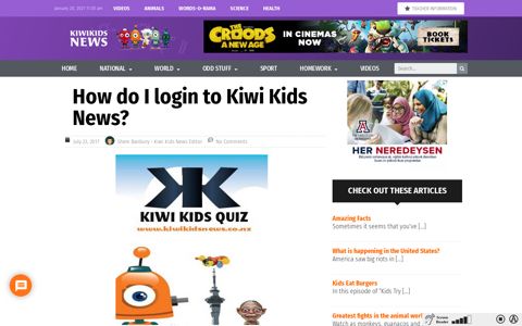 How do I login to Kiwi Kids News?