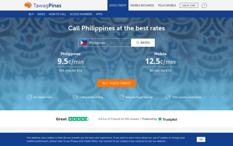 TawagPinas: Call Philippines or send mobile recharges