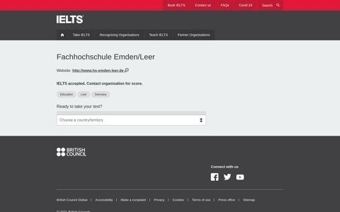 Fachhochschule Emden/Leer | Take IELTS