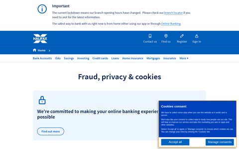 Online Internet Banking security - Security and Privacy - Halifax