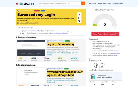 Euroacademy Login - A database full of login pages from all ...
