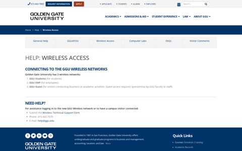 Wireless Access - Golden Gate University