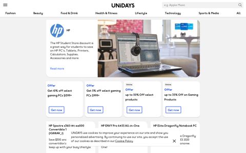 HP Up to 60% Off select products - UNiDAYS student discount ...