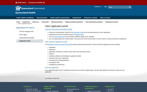 Intern application portal | Queensland Health